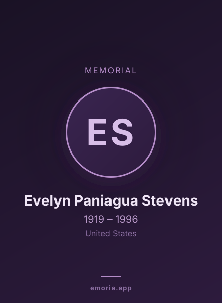 Memorial portrait of Evelyn Paniagua Stevens