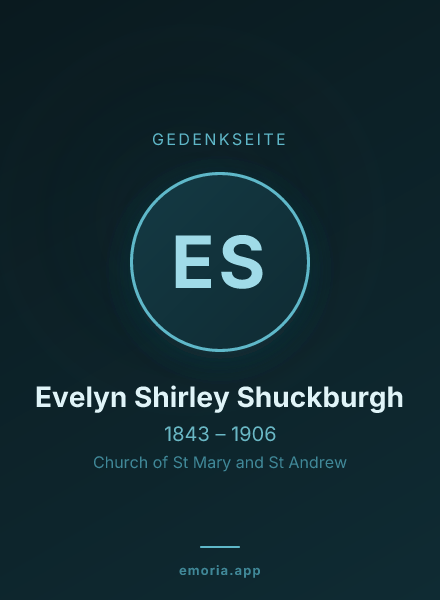 Gedenkportrait von Evelyn Shirley Shuckburgh