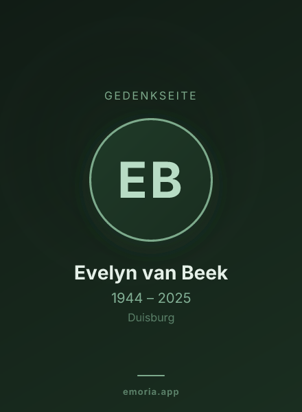 Gedenkportrait von Evelyn van Beek