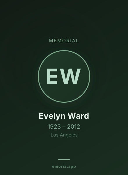 Memorial portrait of Evelyn Ward