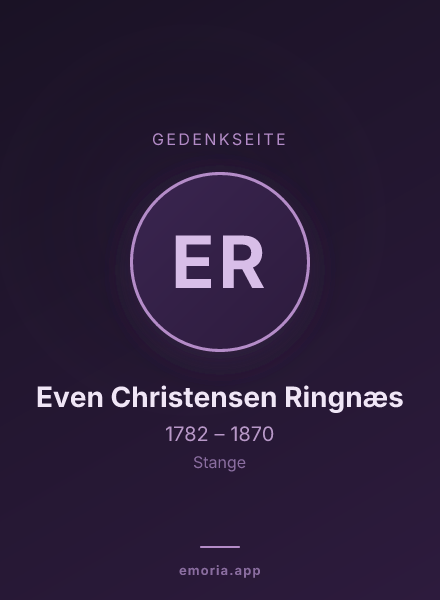 Gedenkportrait von Even Christensen Ringnæs