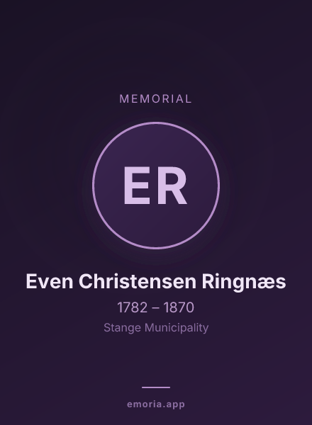Memorial portrait of Even Christensen Ringnæs