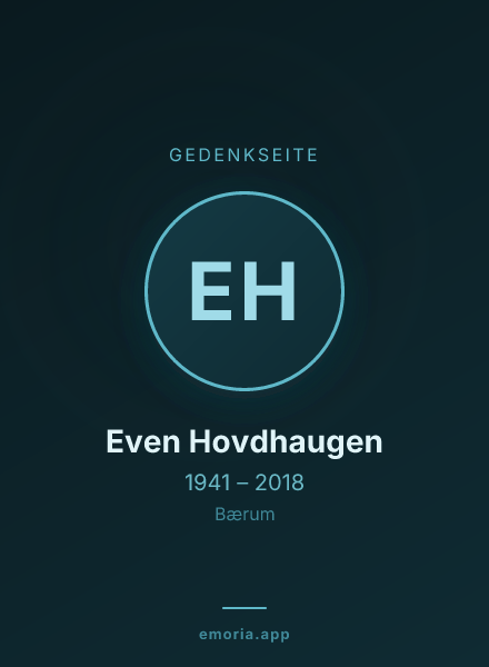 Gedenkportrait von Even Hovdhaugen