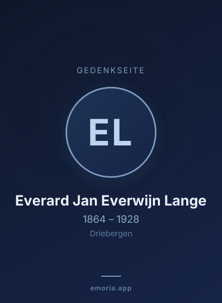 Gedenkportrait von Everard Jan Everwijn Lange