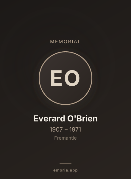 Memorial portrait of Everard O'Brien