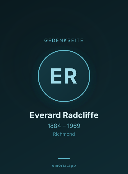 Gedenkportrait von Everard Radcliffe