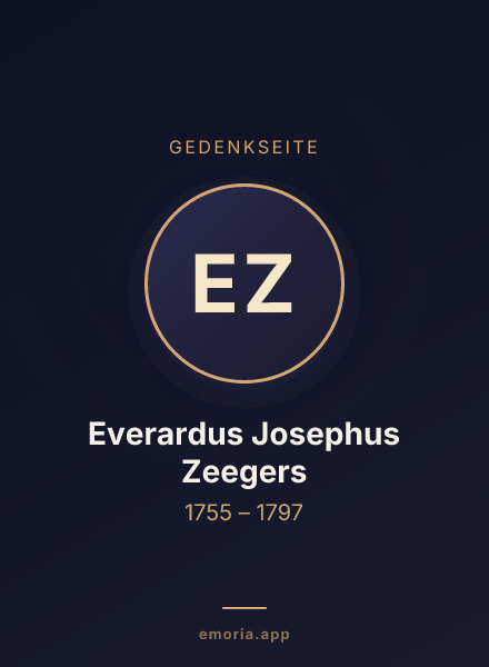 Gedenkportrait von Everardus Josephus Zeegers