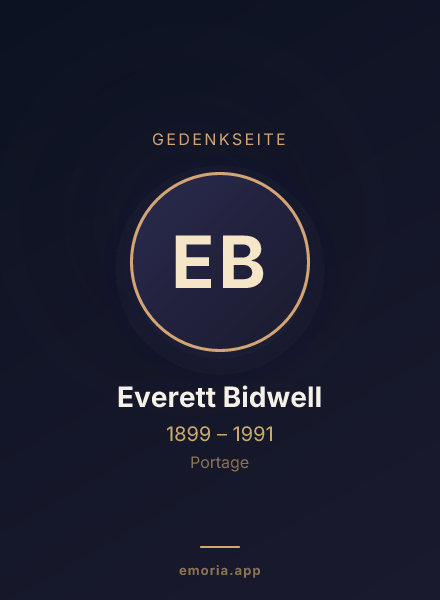 Gedenkportrait von Everett Bidwell