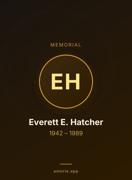 Memorial portrait of Everett E. Hatcher