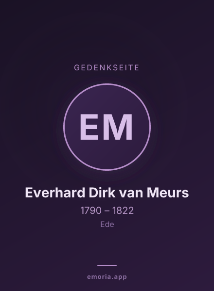 Gedenkportrait von Everhard Dirk van Meurs
