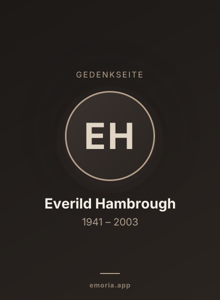 Gedenkportrait von Everild Hambrough