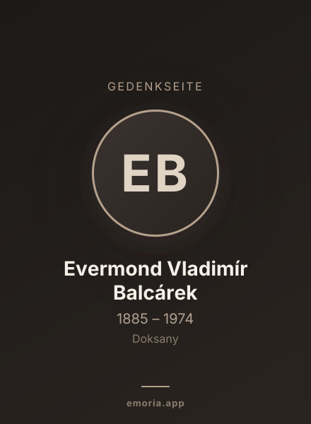 Gedenkportrait von Evermond Vladimír Balcárek