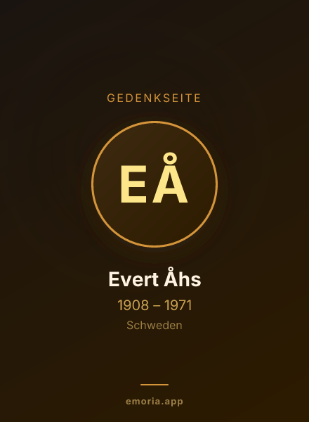 Gedenkportrait von Evert Åhs