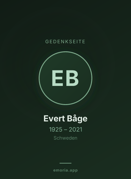 Gedenkportrait von Evert Båge