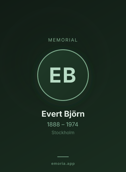 Memorial portrait of Evert Björn