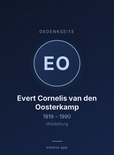 Gedenkportrait von Evert Cornelis van den Oosterkamp