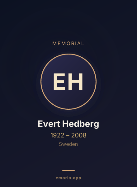 Memorial portrait of Evert Hedberg