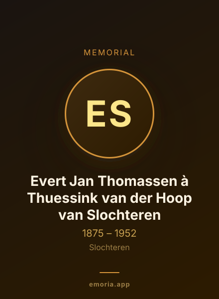 Memorial portrait of Evert Jan Thomassen à Thuessink van der Hoop van Slochteren