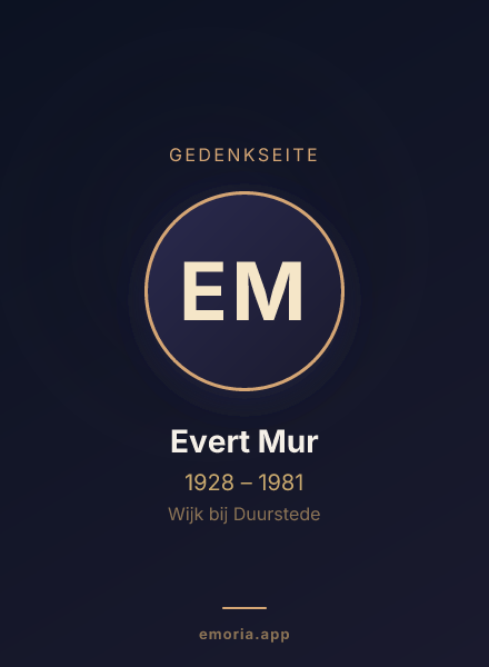 Gedenkportrait von Evert Mur