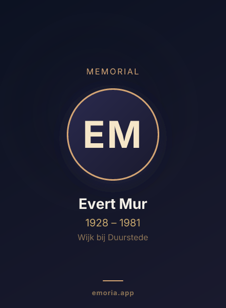 Memorial portrait of Evert Mur