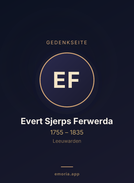 Gedenkportrait von Evert Sjerps Ferwerda