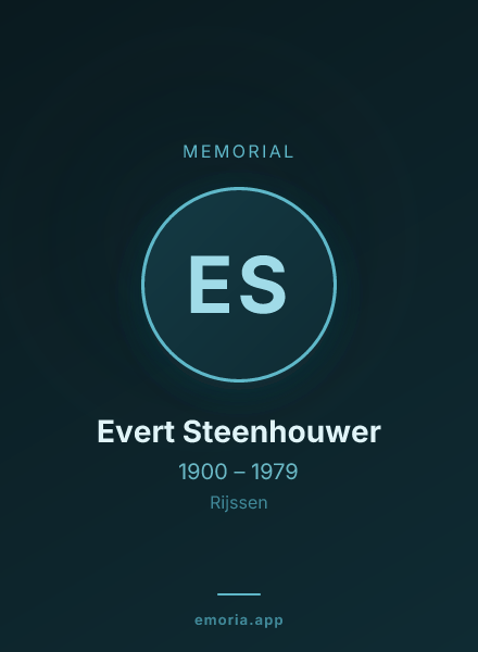 Memorial portrait of Evert Steenhouwer