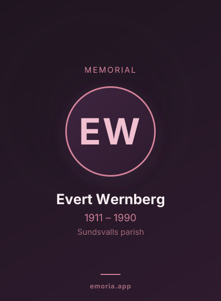 Memorial portrait of Evert Wernberg