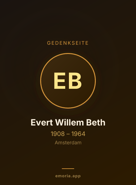 Gedenkportrait von Evert Willem Beth