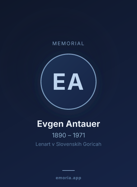 Memorial portrait of Evgen Antauer