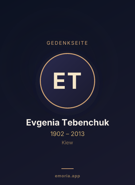 Gedenkportrait von Evgenia Tebenchuk