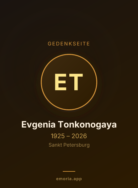 Gedenkportrait von Evgenia Tonkonogaya