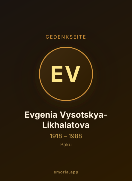 Gedenkportrait von Evgenia Vysotskya-Likhalatova