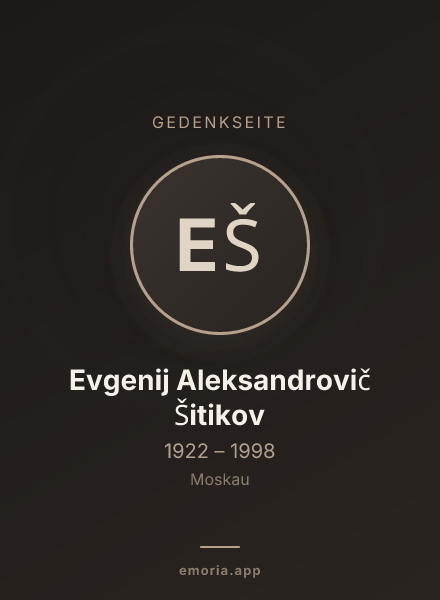 Gedenkportrait von Evgenij Aleksandrovič Šitikov