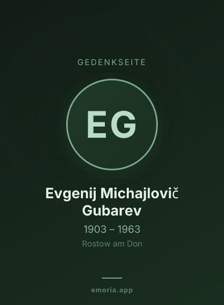 Gedenkportrait von Evgenij Michajlovič Gubarev