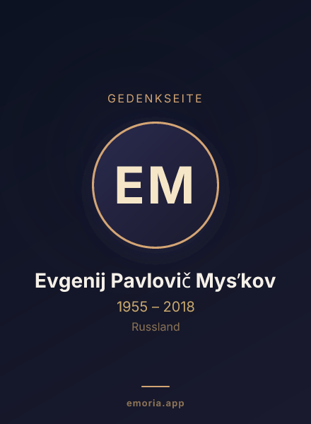 Gedenkportrait von Evgenij Pavlovič Mysʹkov