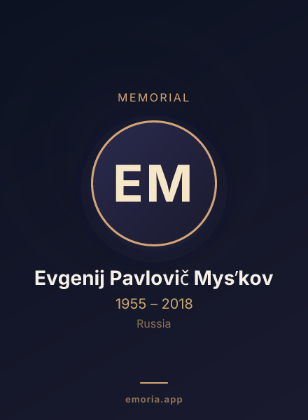 Memorial portrait of Evgenij Pavlovič Mysʹkov