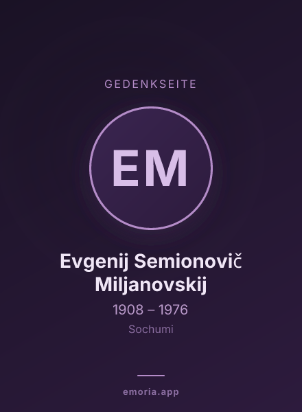 Gedenkportrait von Evgenij Semionovič Miljanovskij
