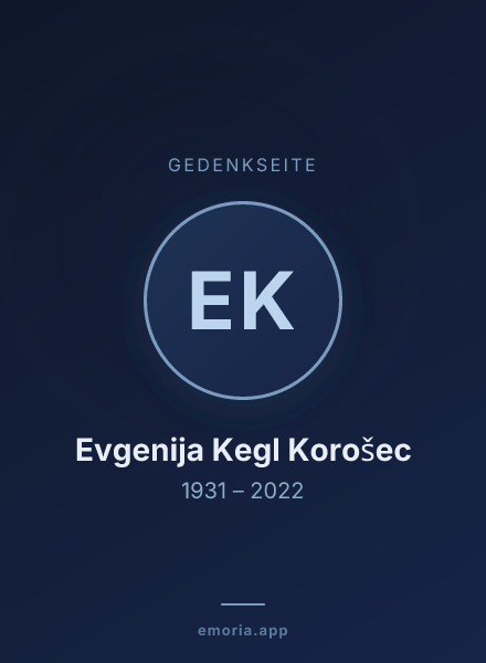 Gedenkportrait von Evgenija Kegl Korošec