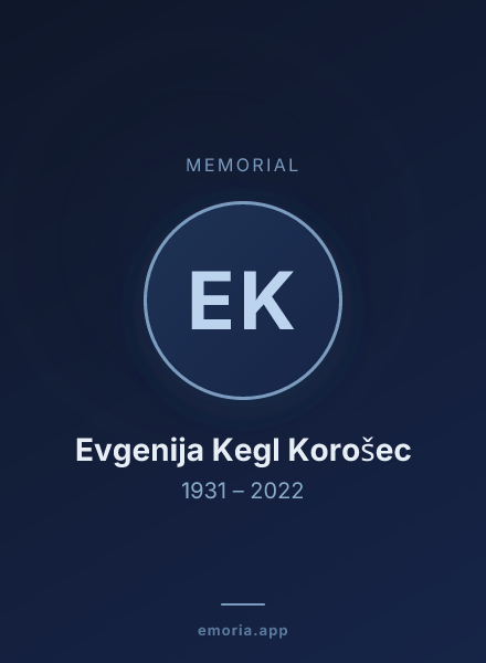Memorial portrait of Evgenija Kegl Korošec