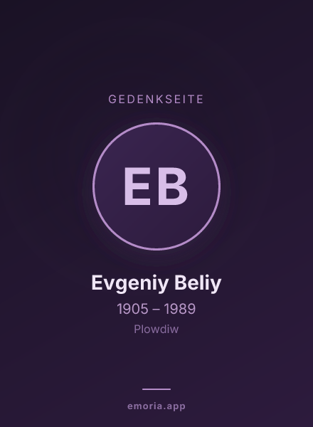 Gedenkportrait von Evgeniy Beliy