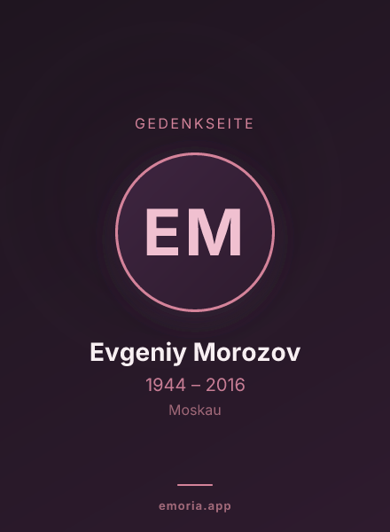 Gedenkportrait von Evgeniy Morozov