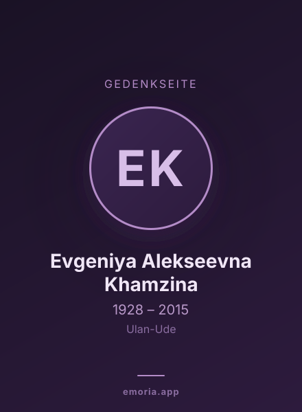 Gedenkportrait von Evgeniya Alekseevna Khamzina