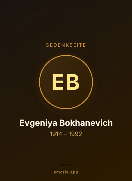 Gedenkportrait von Evgeniya Bokhanevich