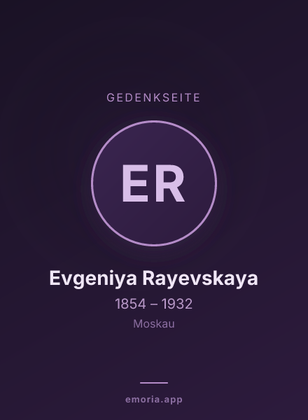 Gedenkportrait von Evgeniya Rayevskaya