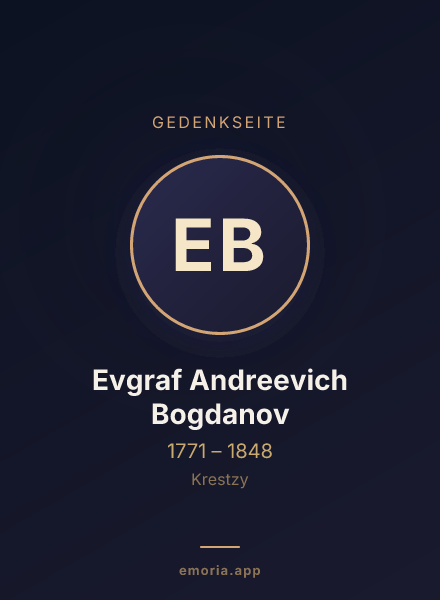 Gedenkportrait von Evgraf Andreevich Bogdanov