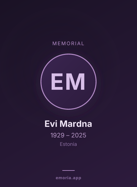Memorial portrait of Evi Mardna