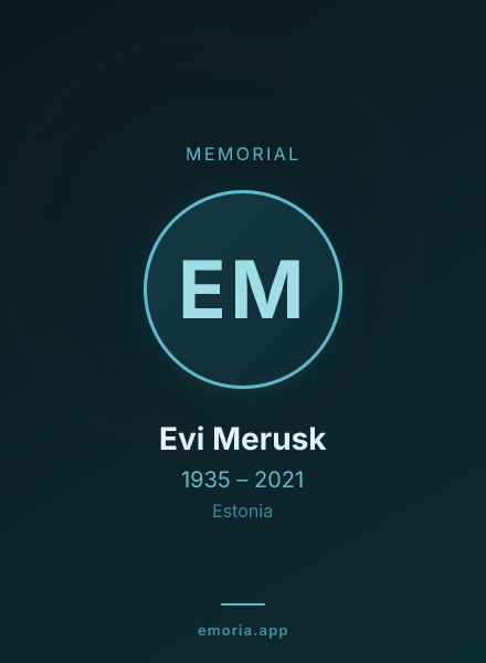 Memorial portrait of Evi Merusk