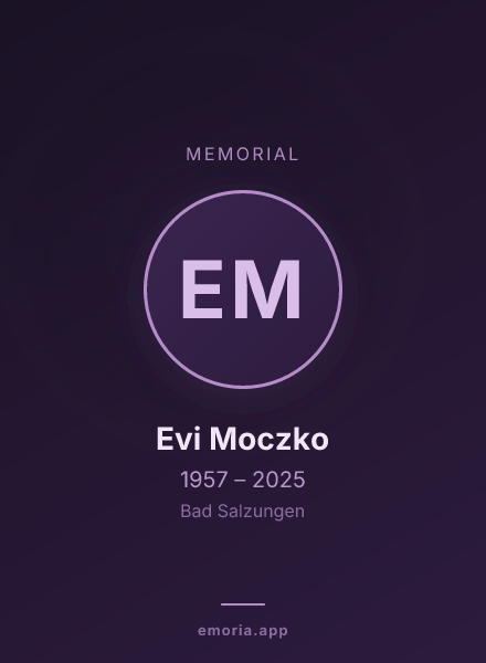 Memorial portrait of Evi Moczko