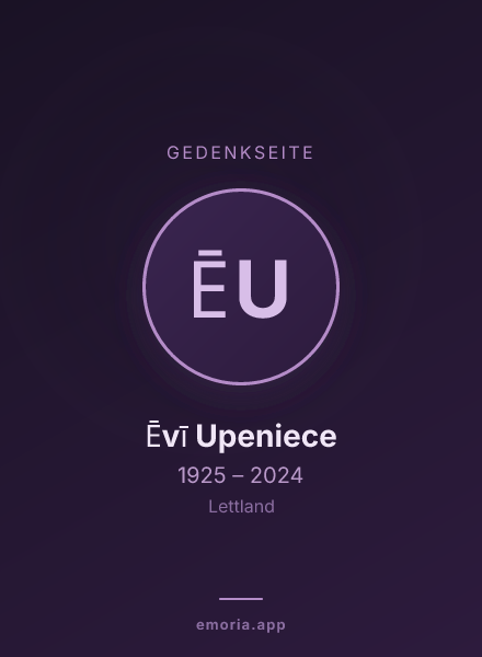 Gedenkportrait von Ēvī Upeniece
