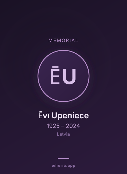 Memorial portrait of Ēvī Upeniece